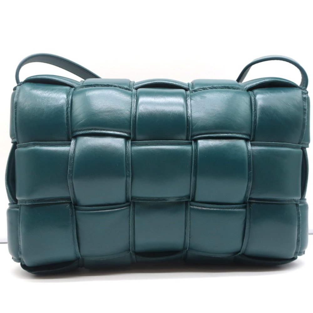 BOTTEGA VENETA PADDED CASSETTE BAG TEAL INTRECCIATO LEATHER CROSSBODY NEW - Picture 6 of 12